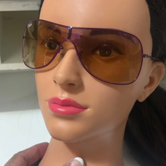 Ray-Ban Violet Frame with Amber Lenses Sunglasses - Picture 15 of 16